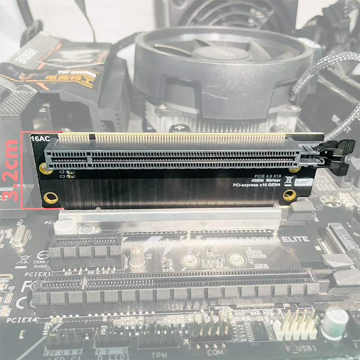 XT-XINTE PCIe 4.0 X4 /X8 to X16 Riser Card Converter / X16 90degree Right Angled Slot PCI-E Gen 4 Extension Adapter Card for PC
