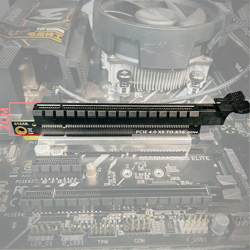 XT-XINTE PCIe 4.0 X4 /X8 to X16 Riser Card Converter / X16 90degree Right Angled Slot PCI-E Gen 4 Extension Adapter Card for PC