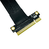 PCIE 4.0 X8 to X16 High-speed Extension Cable Silver Plated Cable GEN4 Lossless PCIe 8x Right Angle 90 Degrees
