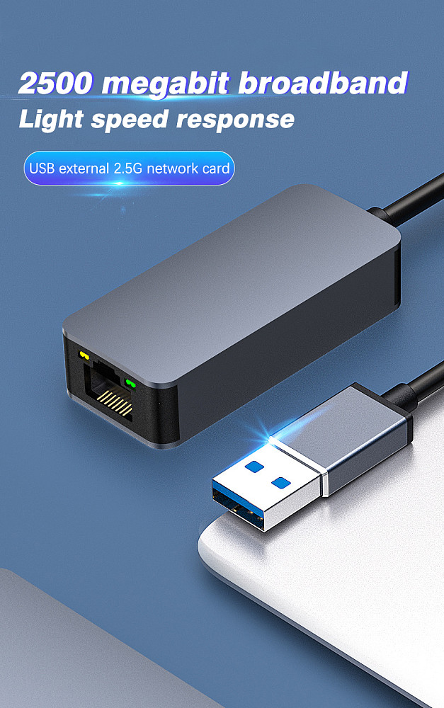 Type-c3.1 to 2.5G Gigabit Ethernet Card 2500M High-speed Ethernet USB3.0 To Cable Converter USB/type-c Interface For iPhone MacBook/Huawei MateBook