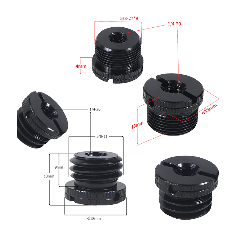 Microphone Accessories Screw 5/8 to 1/4 3/8 Conversion Screw Nut Tripod Adapter Mount for Laser Level Meter Camera Mic Stand