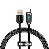 Baseus LED USB to Type-C Charger Cable Fast Charge Lead Data Cord for Samsung LG