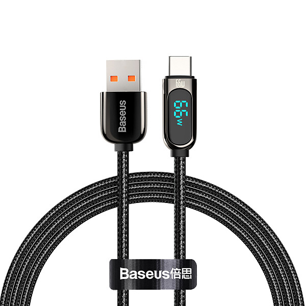 Baseus LED USB to Type-C Charger Cable Fast Charge Lead Data Cord for Samsung LG