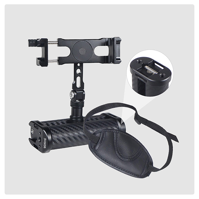 BGNing Smartphone Holder Handheld Phone Stand Bracket 360 Rotatable Handgrip Aluminum for Selfie Vlog Video Camera Movie Live Filmmaker