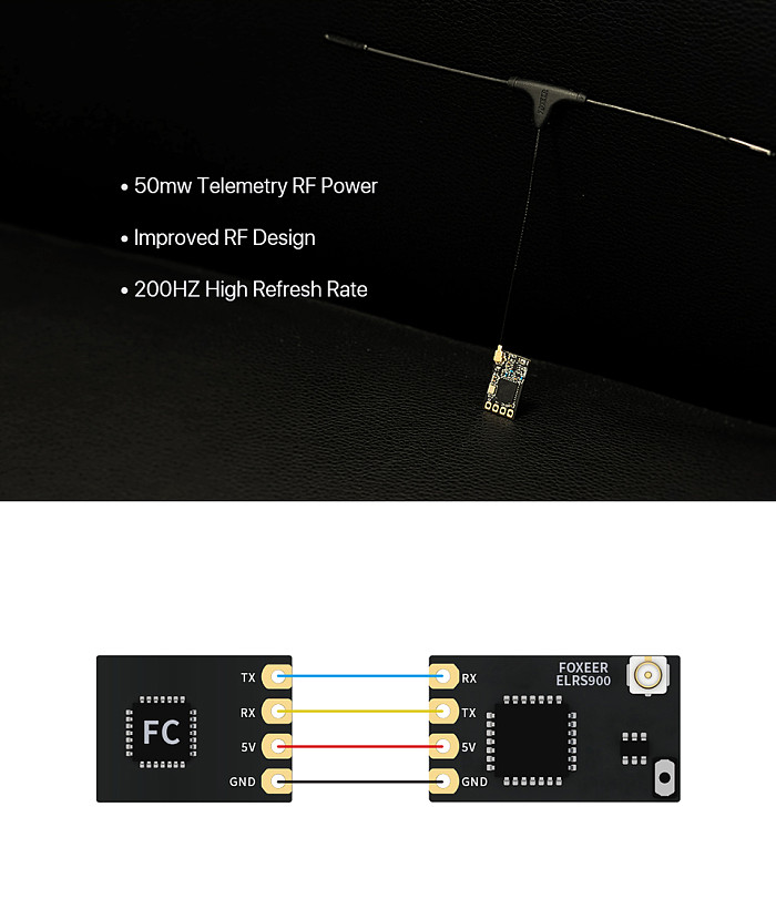 (Foxeer) ELRS 915 RX Receiver With T-antenna For long-distance For FPV Traversal Machine MR1704