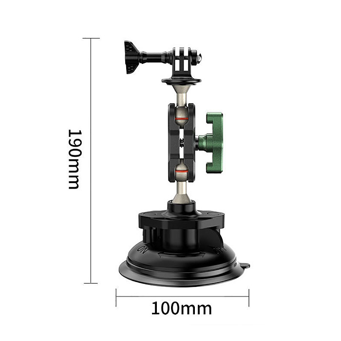 Car Phone Action Camera Holder Suction Cup Base 360° Rotation Windshield Mount Bracket for GoPro Insta360 DJI Action Smart Phone