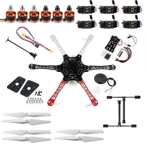 DIY F550 550mm 6-Axle RC Hexacopter Drone 3-4S with 2212 920KV CW CCW Brushless Motor 3S 9443 Propeller T8FB Remote Controller