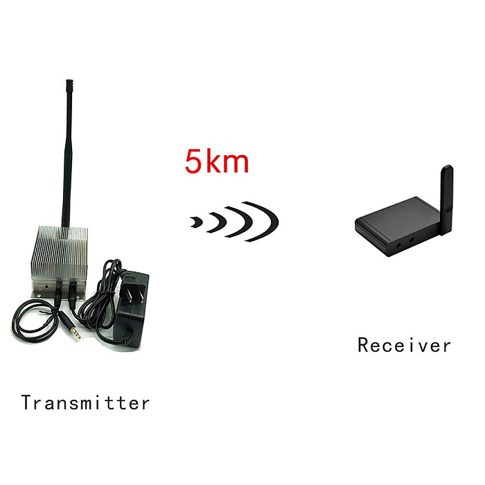 UHF Wireless Audio Transmission HIFI 5km High Fidelity Stereo Transmitter Single to-Multiple Receiver For Amplifier PC Audio