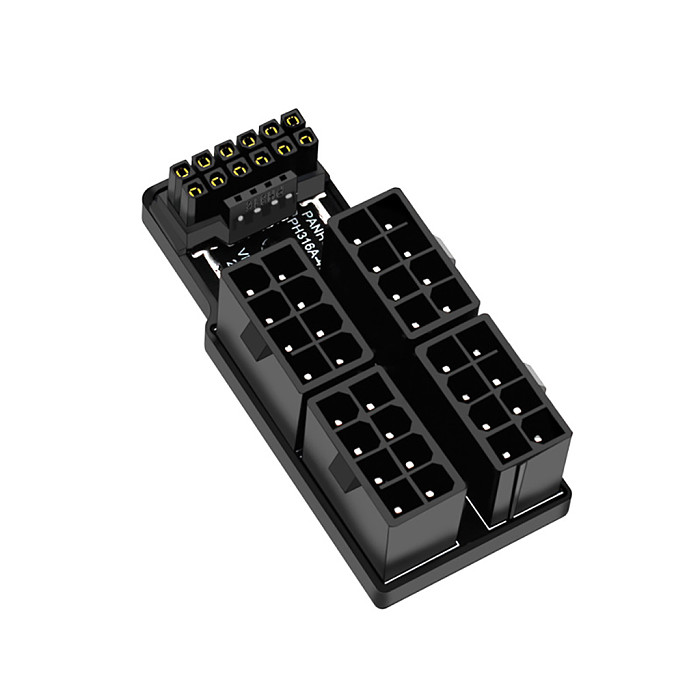 GPU PCIe5.0 12+4 16Pin Male to Female 180 Degree Angle Connector Power Adapter Board 12VHPWR for Desktops Graphics Card