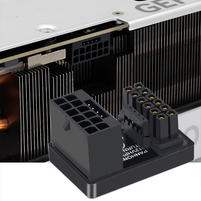 GPU PCIe5.0 12+4 16Pin Male to Female 180 Degree Angle Connector Power Adapter Board 12VHPWR for Desktops Graphics Card