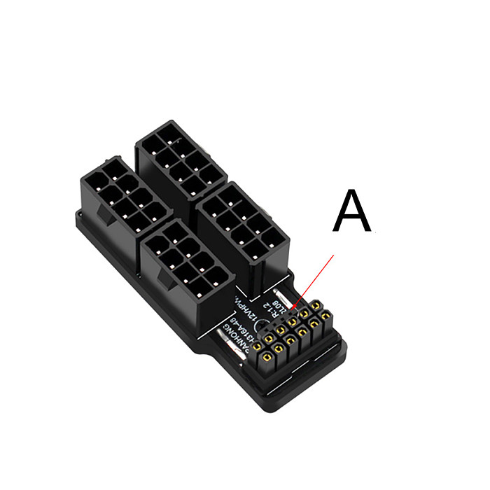 4x8Pin 40 Series Graphics Card ATX3.0 12VHPWR 12+4P 600W 180 Degree Power Steering Connector for Graphic Processing Unit
