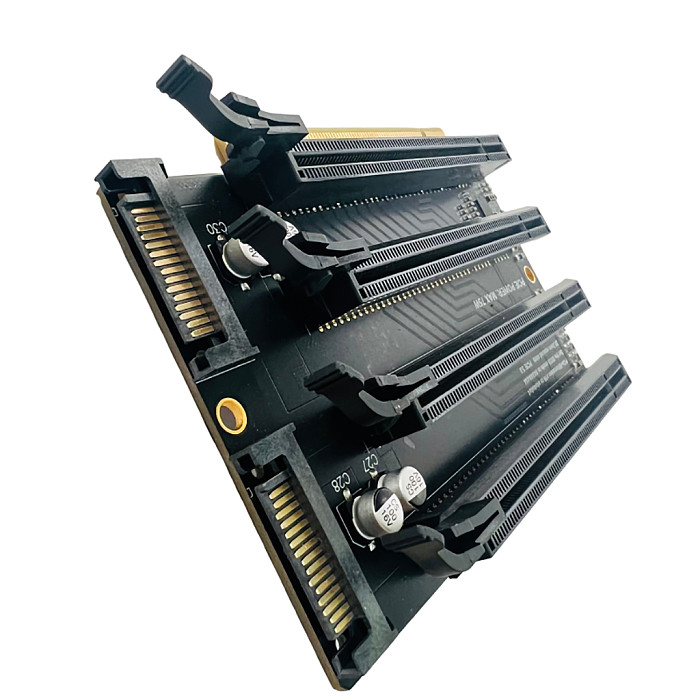 JHHP3A PCIe3.0x16 One Turn Four Split Card Gen3 Expansion Card X4X4X4X4 Transfer Card 1 turn 4 Slot