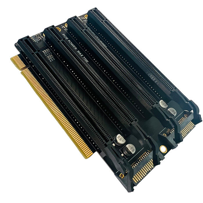 JHHP3A PCIe3.0x16 One Turn Four Split Card Gen3 Expansion Card X4X4X4X4 Transfer Card 1 turn 4 Slot