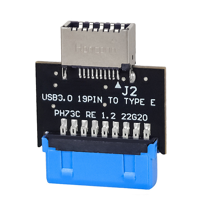 Computer motherboard USB 3.0/3.1 19PIN to TYPE-E 20PIN adapter Vertical adapter card Chassis front TYPE-C plug-in port extension