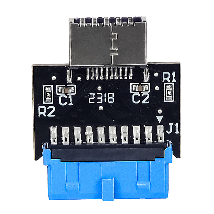 Computer motherboard USB 3.0/3.1 19PIN to TYPE-E 20PIN adapter Vertical adapter card Chassis front TYPE-C plug-in port extension