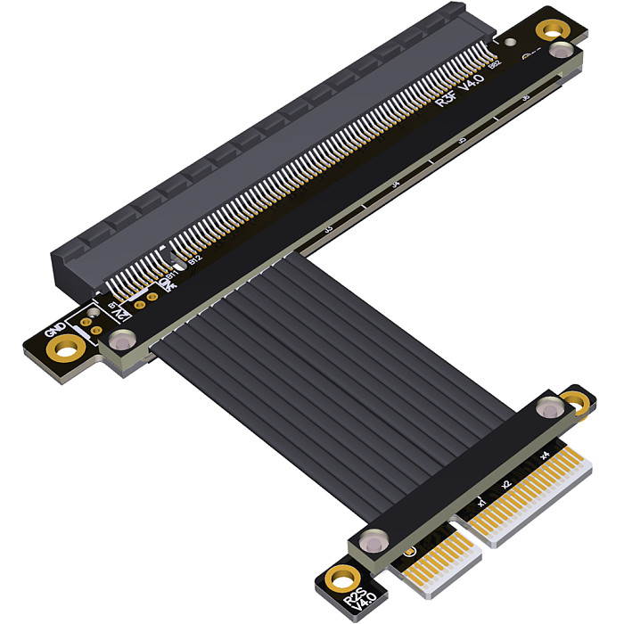 PCI-E 4.0 x4 to x16 GPU Graphics Card Extension Cable PCIe 4.0 High-speed Stable Adapter Cable Extension 1U for RTX3090 RX6800xt