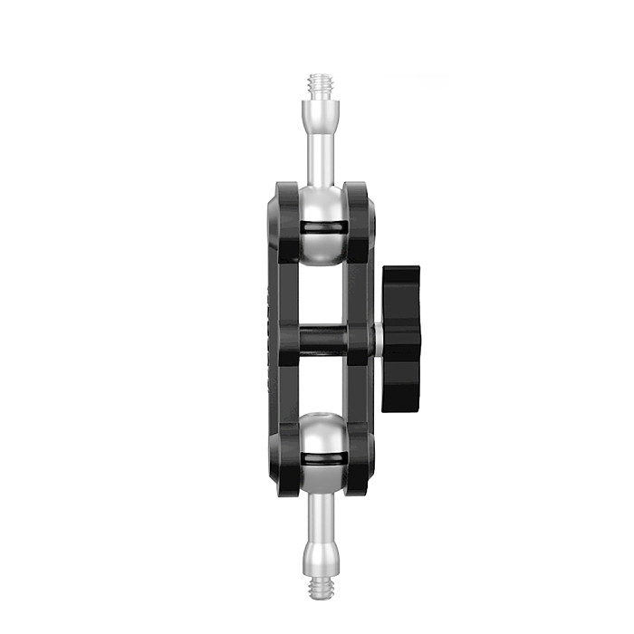 Aluminum Magic Arm Dual 1/4  Ball Head Mount 125mm Black for Canon Nikon DSLR Camera Cage Rig LCD Monitor LED Flash Ring Light Bracket