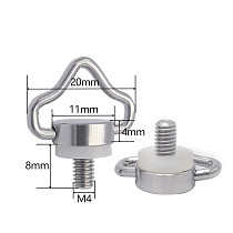 2pcs/lot M4 Hand Screw Stainless Steel Quick Release Screw for DJI RC Drone Screen Remote Control Shoulder Strap Lanyard Screws