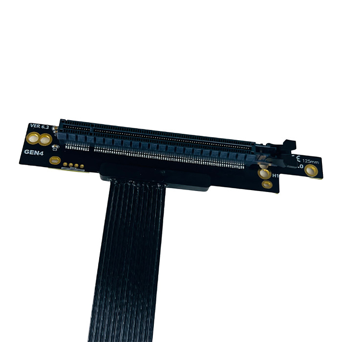 High Speed PCIE 4.0 X8 to X16 Extension Cable Silver-plated Cable Lossless PCI-E 8x GEN4 270 Degree Reverse Right Angle 16GB\S