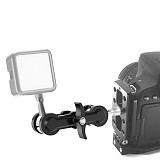 Aluminum Magic Arm Dual 1/4  Ball Head Mount 125mm Black for Canon Nikon DSLR Camera Cage Rig LCD Monitor LED Flash Ring Light Bracket