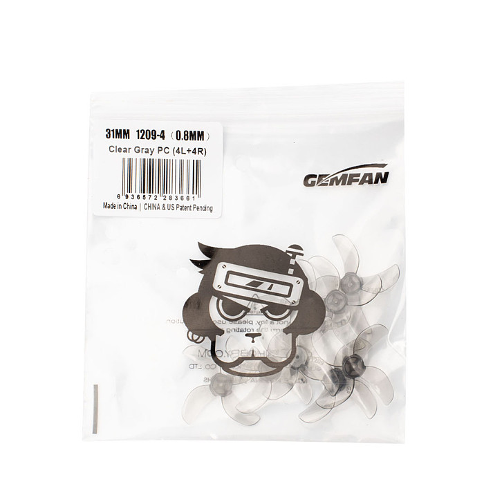 4-pair (GEMFAN) 1208-3Blades/1209-4Blades CW CCW  PC Propeller 31MM Aperture 0.8/1/1.5mm For FPV Crossing Machine Accessories