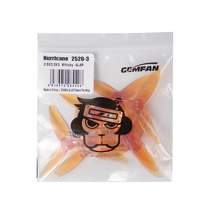 4-pairs (GEMFAN) 2050 Hurricane Trilobal Slurry With  1.5mm Aperture  For 1106-1404 Motors