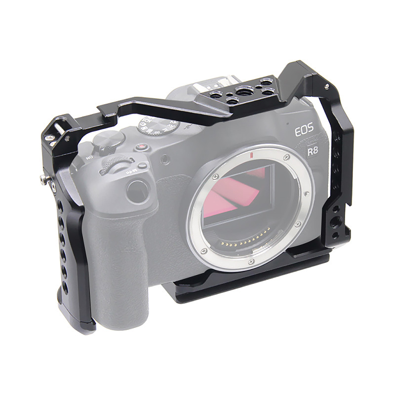 For Canon EOS R8 Camera Cage Rig Cold Shoe Mount ARRI 3/8  1/4  Hole Top Handle Grip Housing Case DSLR Camera Protective Frame