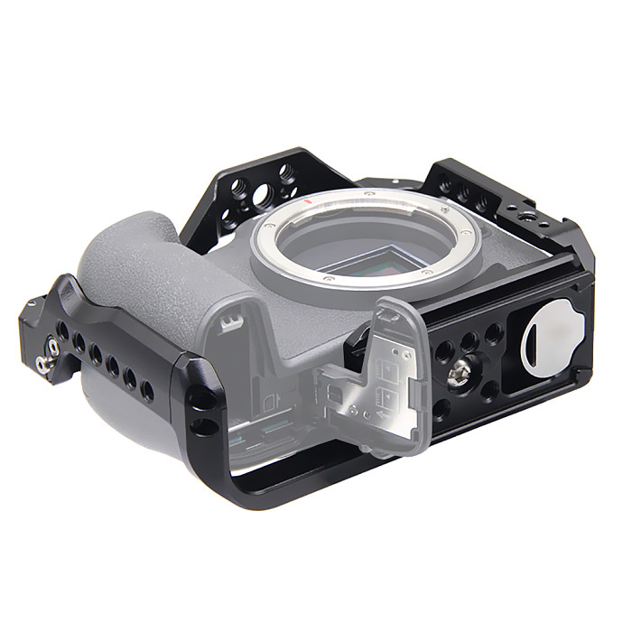 For Canon EOS R8 Camera Cage Rig Cold Shoe Mount ARRI 3/8  1/4  Hole Top Handle Grip Housing Case DSLR Camera Protective Frame