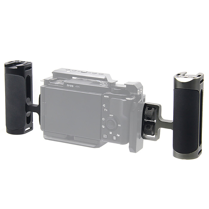 Universal Camera Cage Side Handle Metal & Silicone Pad 1/4  Screw for Sony Canon Nikon SLR Hand Grip for Mic Video Light Bracket