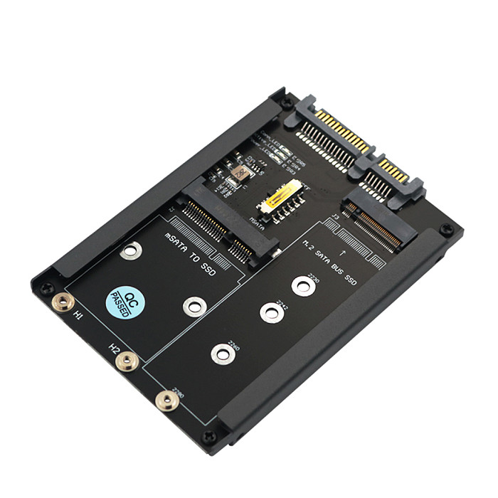 2 in 1 MSATA and B Key/B&M Key SSD to 2.5  SATA III 6Gbps with Frame Bracket for NGFF M.2 Key B SATA3 2230 2242 2260 2280 SSD