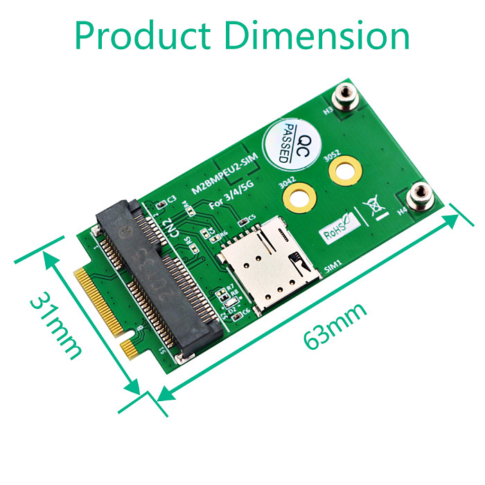 For NGFF M.2 Key B Card to Mini PCI-E Adapter with NANO SIM Card Slot for 3G/4G/5G GSM LTE Module Mini PCIe Card to Desktop PC