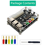 24Pin ATX Power Supply Breakout Board Acrylic Case Kit Module Adapter Power Connector with 6 Port USB 2.0 Supports QC 2.0/QC 3.0