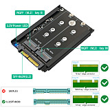 For M.2 NVME SATA SSD and B Key/B&M Key SSD to SFF-8639 U.2 2 in 1 Adapter Converter for NGFF M.2 Key M 2230 2242 2260 2280 SSD