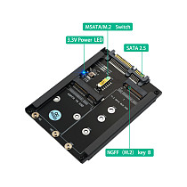2 in 1 MSATA and B Key/B&M Key SSD to 2.5  SATA III 6Gbps with Frame Bracket for NGFF M.2 Key B SATA3 2230 2242 2260 2280 SSD