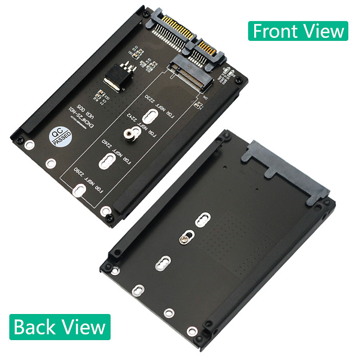 M.2 NGFF key B to 2.5  SATA III Adapter  with Frame Bracket - Retain mSATA SSD as 7mm 2.5