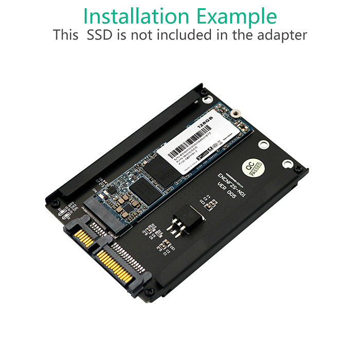 M.2 NGFF key B to 2.5  SATA III Adapter  with Frame Bracket - Retain mSATA SSD as 7mm 2.5