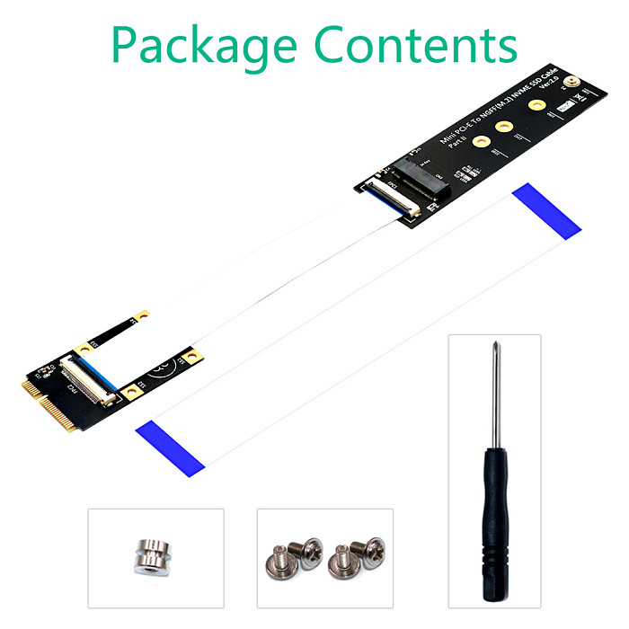 M.2 (NGFF) NVME SSD to Mini PCI-e Adapter with FFC Cable