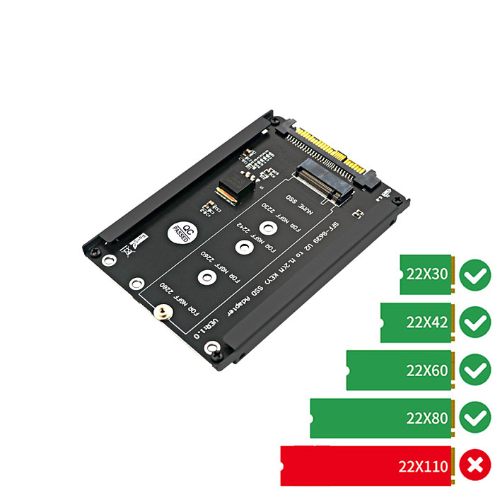 M.2 NGFF key M SSD to SFF-8639 U.2 Adapter with Frame Bracket