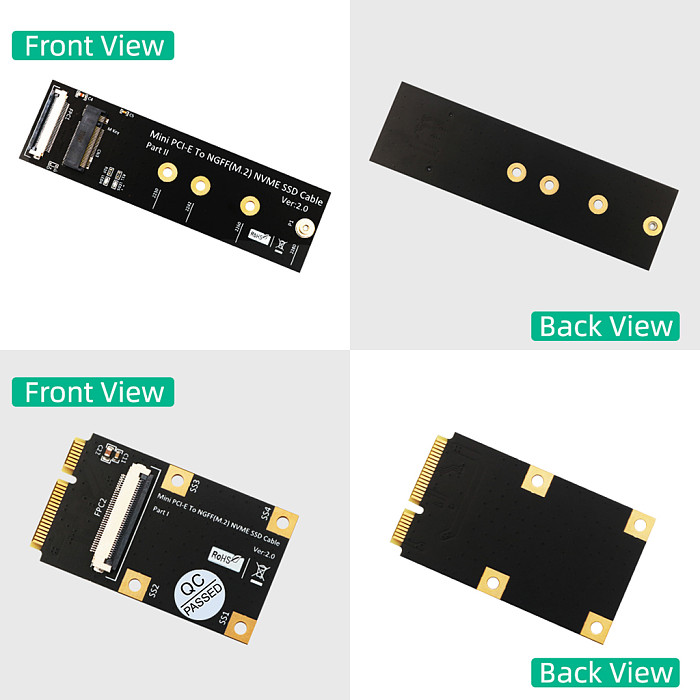 M.2 (NGFF) NVME SSD to Mini PCI-e Adapter with FFC Cable