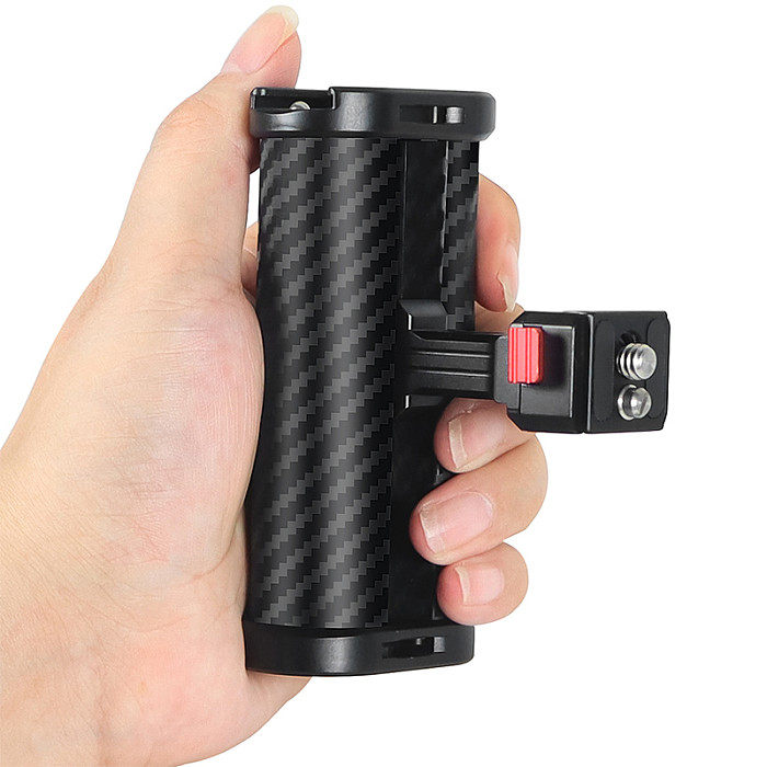 Universal quick release quick release side handle Universal left and right hand grips Height adjustable top and bottom Universal handle for SLR rabbit cage protection frame Suitable for use with 1/4 ale locating holes