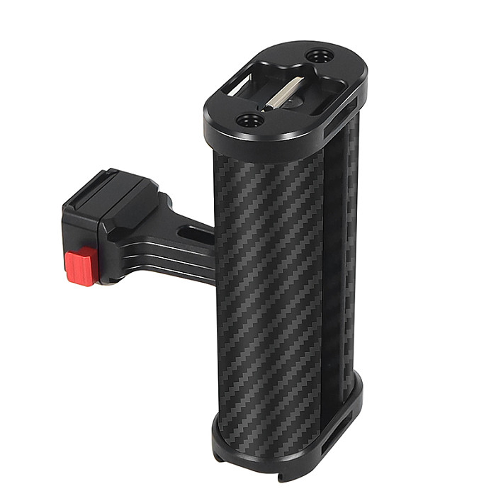 Universal quick release quick release side handle Universal left and right hand grips Height adjustable top and bottom Universal handle for SLR rabbit cage protection frame Suitable for use with 1/4 ale locating holes