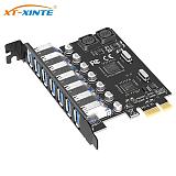 USB 3.0 PCI express adapter PCI e to 7 ports USB 3 expansion adapter Card USB3 PCIe PCI-e x1 controller converter for Desktop