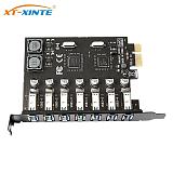 USB 3.0 PCI express adapter PCI e to 7 ports USB 3 expansion adapter Card USB3 PCIe PCI-e x1 controller converter for Desktop