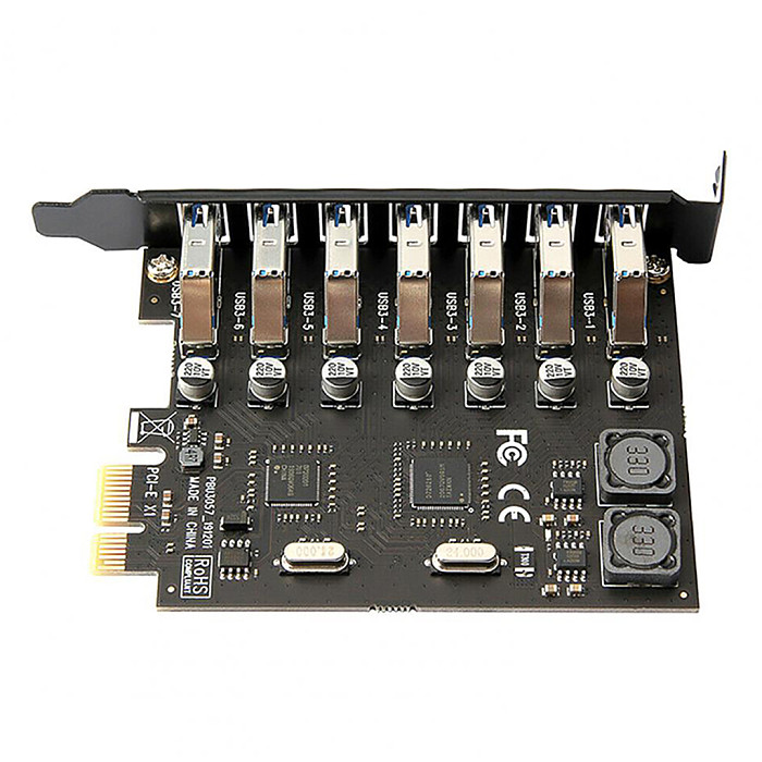 USB 3.0 PCI express adapter PCI e to 7 ports USB 3 expansion adapter Card USB3 PCIe PCI-e x1 controller converter for Desktop