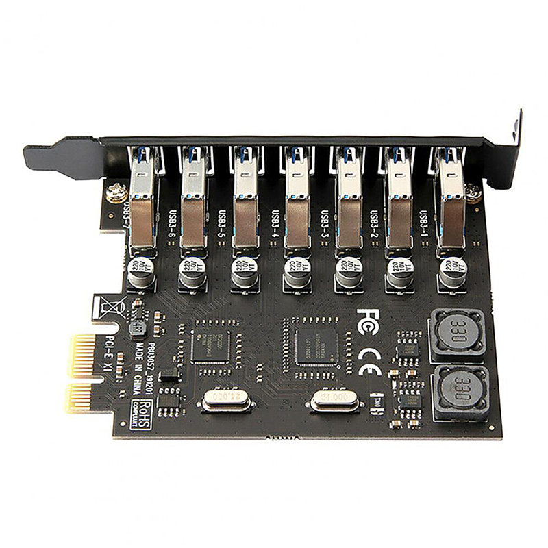 USB 3.0 PCI express adapter PCI e to 7 ports USB 3 expansion adapter Card USB3 PCIe PCI-e x1 controller converter for Desktop