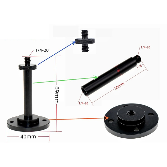 Outdoor Camping Flat Gas Conversion Adapter Light DIY Stand Bracket Aluminum Lantern Camp Desk Light Holder Extended Pole 1/4-20