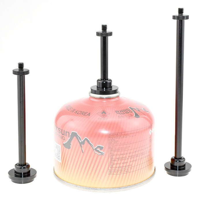 Outdoor Camping Flat Gas Conversion Adapter Light DIY Stand Bracket Aluminum Lantern Camp Desk Light Holder Extended Pole 1/4-20