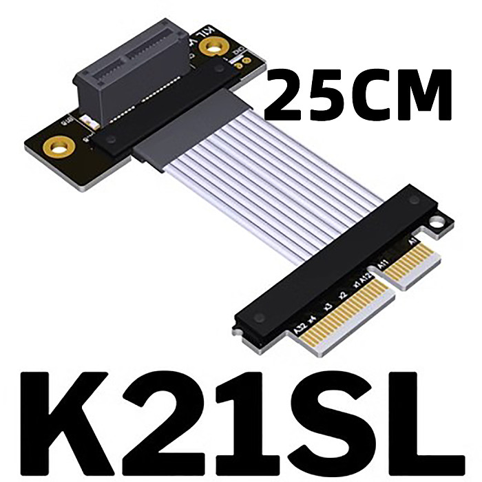 PCI-E 4.0 x1 x4 to x4 Extension Cable PCIe 4.0 x1 16G/bps / x4 64G/bps Adapter Cable for Network Card Solid State Drive SSD Card