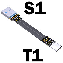 USB3.0 Type-A to USB3.1 Type-C Flat Cable Ribbon Connector Adapter Cord USB Data Cable Wire