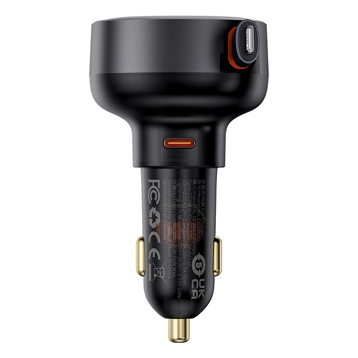 Baseus Enjoyment Pro Car Charger C/U +Retractable  C & iP/Type-C Cable 60W/55W For Car